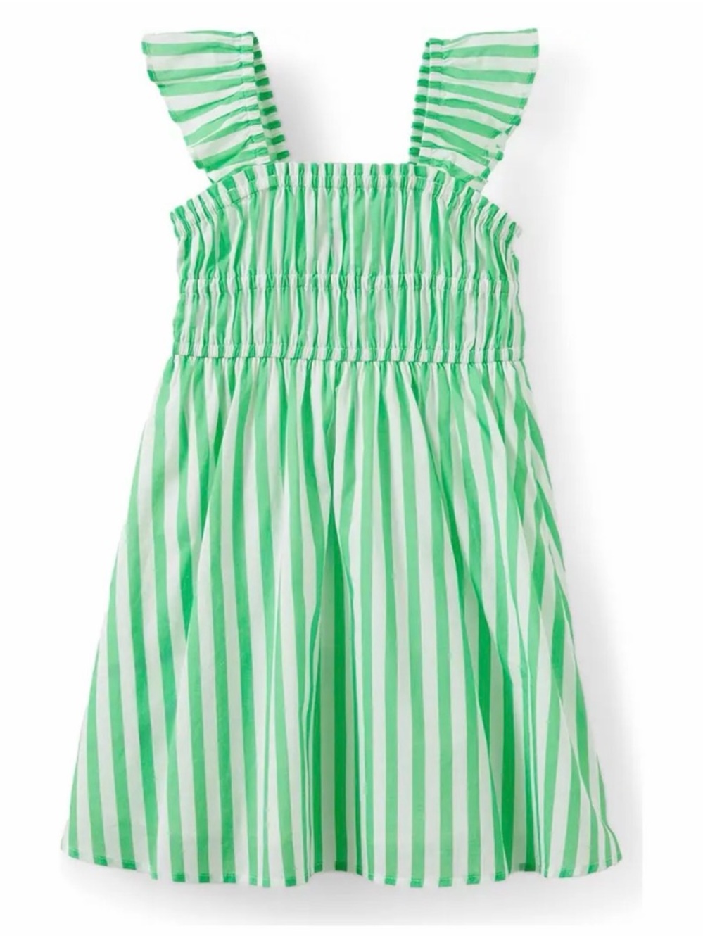 Cotton On Girls Green and White Striped Smocked Sundress size 6